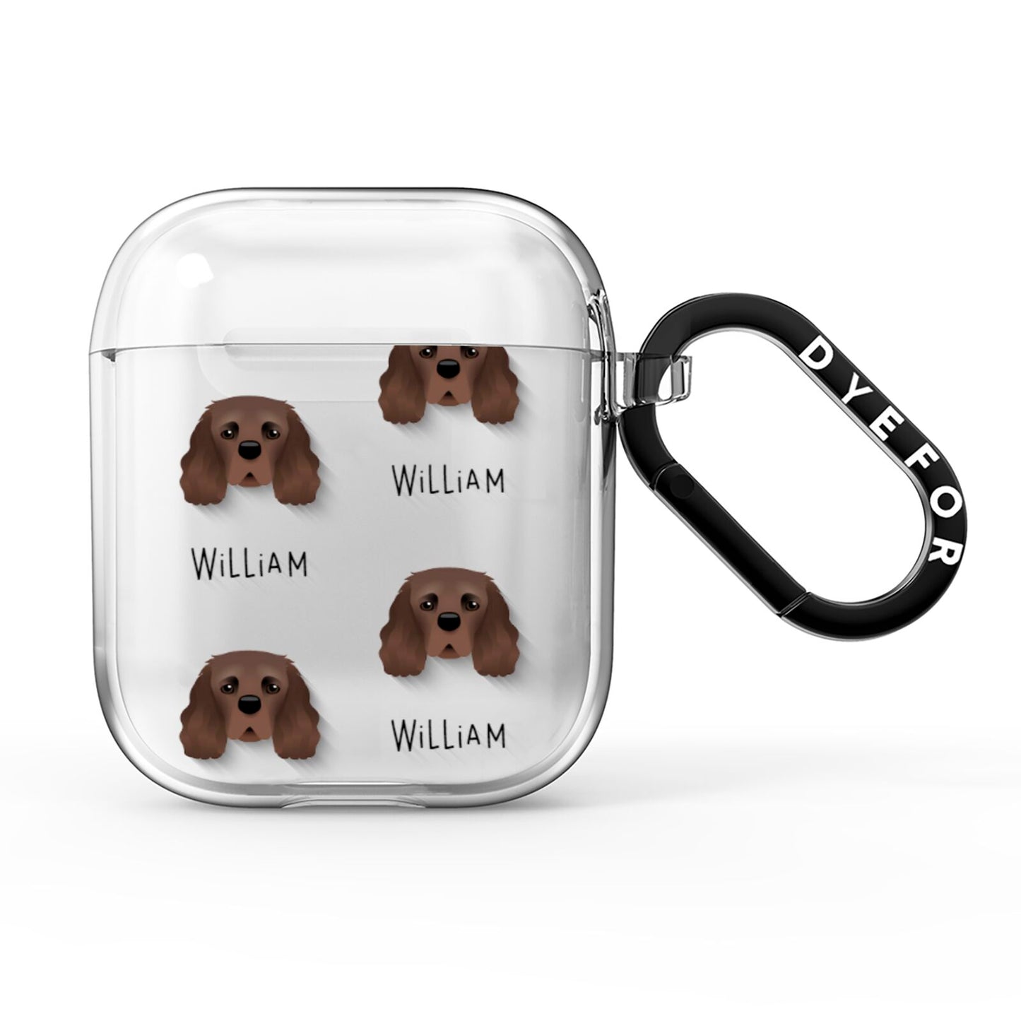 Cavalier King Charles Spaniel Icon with Name AirPods Clear Case
