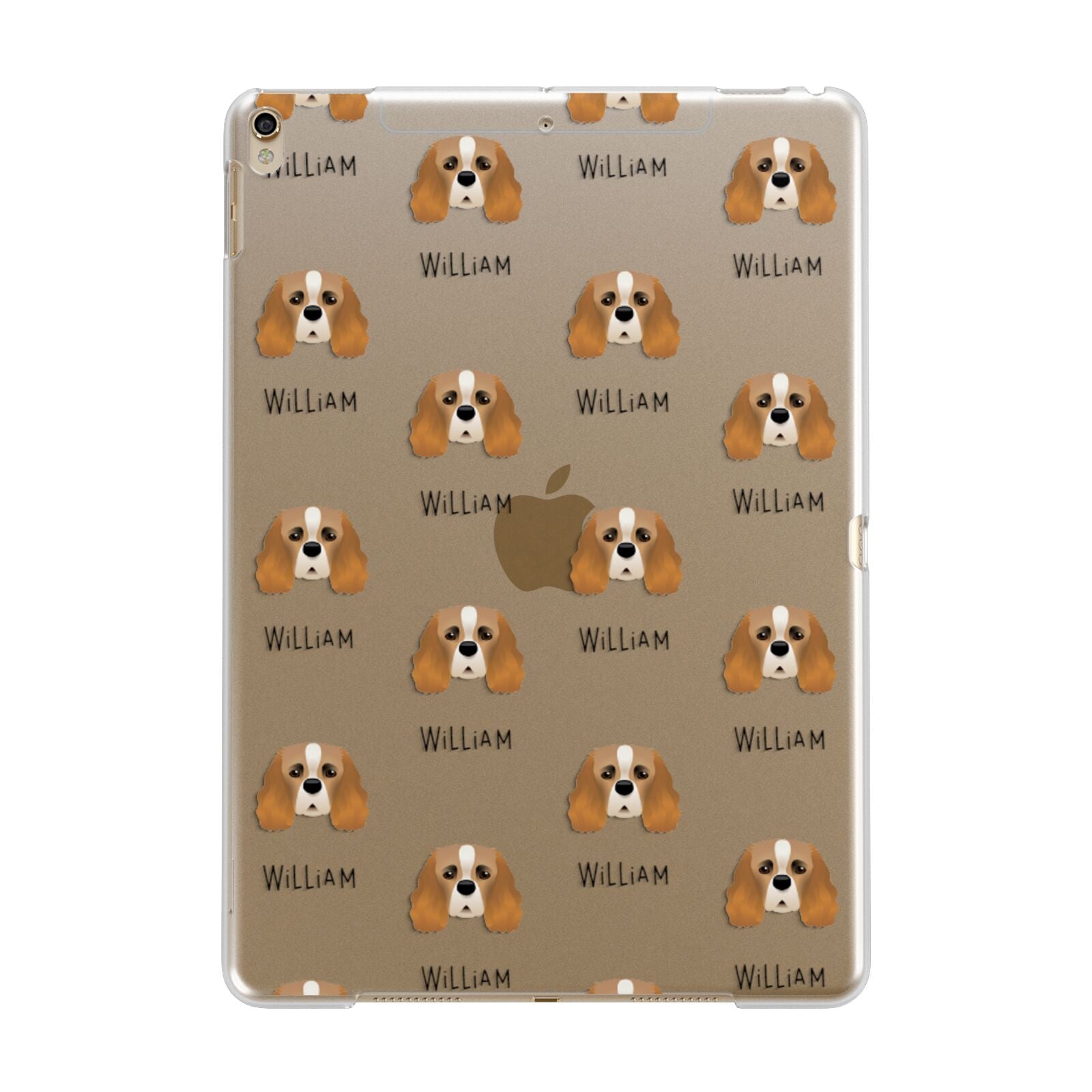 Cavalier King Charles Spaniel Icon with Name Apple iPad Gold Case