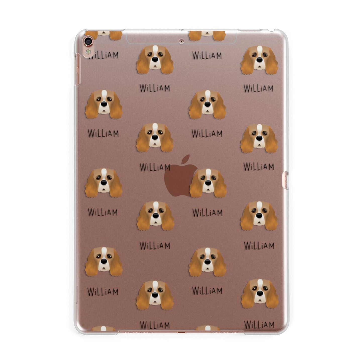 Cavalier King Charles Spaniel Icon with Name Apple iPad Rose Gold Case