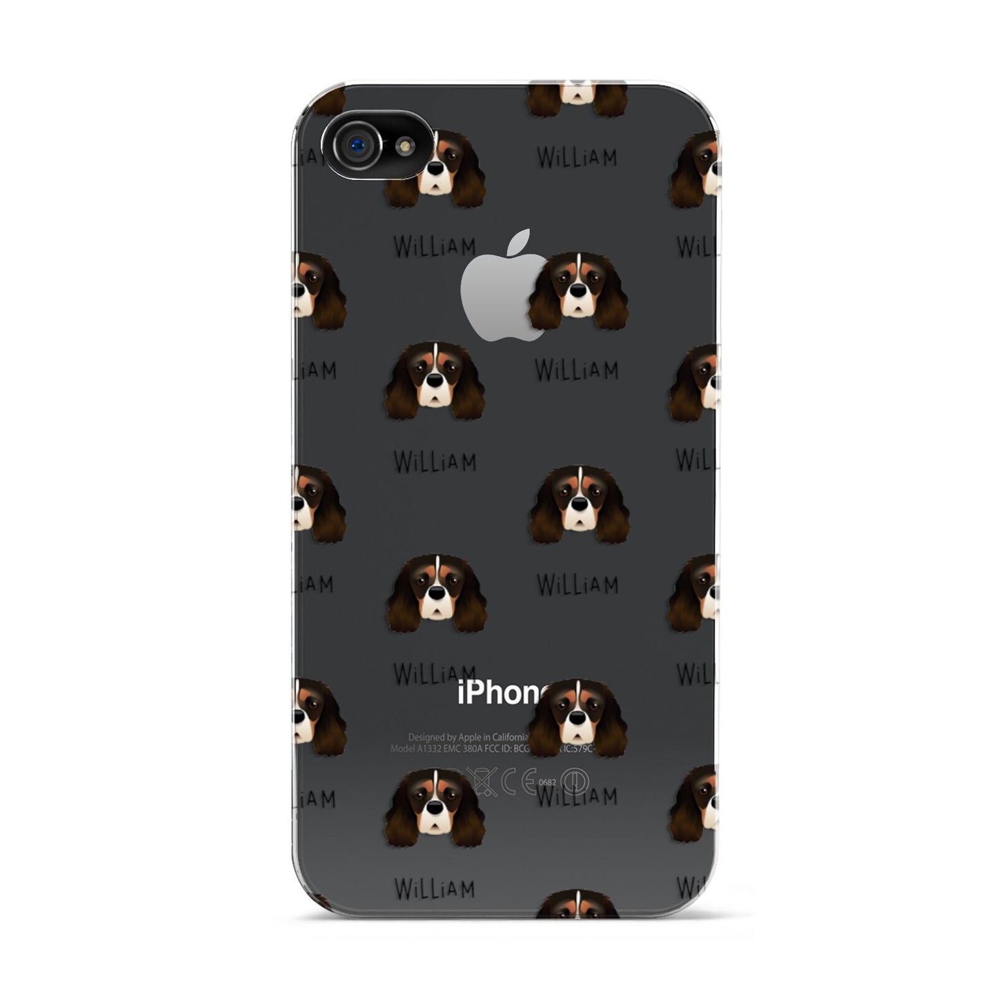 Cavalier King Charles Spaniel Icon with Name Apple iPhone 4s Case