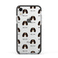 Cavalier King Charles Spaniel Icon with Name Apple iPhone XR Impact Case Black Edge on Silver Phone
