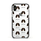 Cavalier King Charles Spaniel Icon with Name Apple iPhone Xs Impact Case Black Edge on Silver Phone