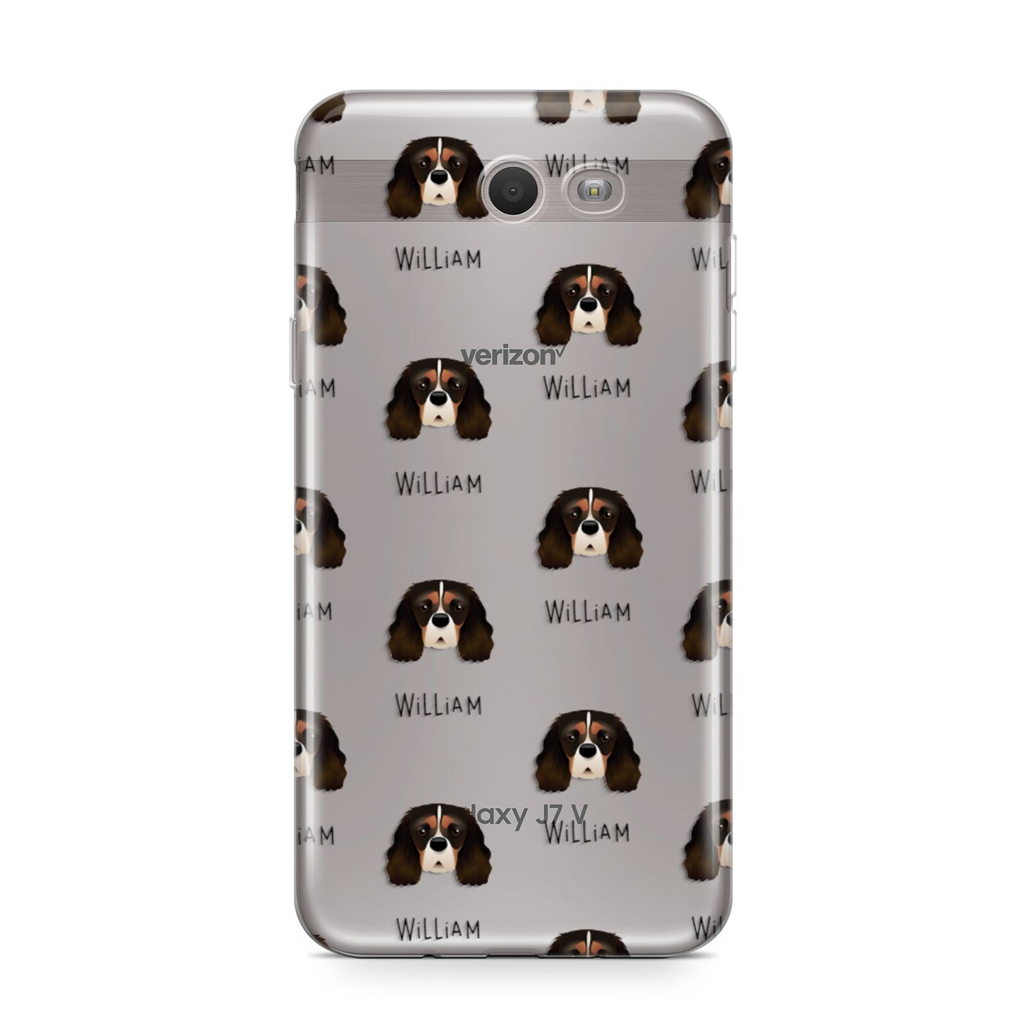 Cavalier King Charles Spaniel Icon with Name Samsung Galaxy J7 2017 Case