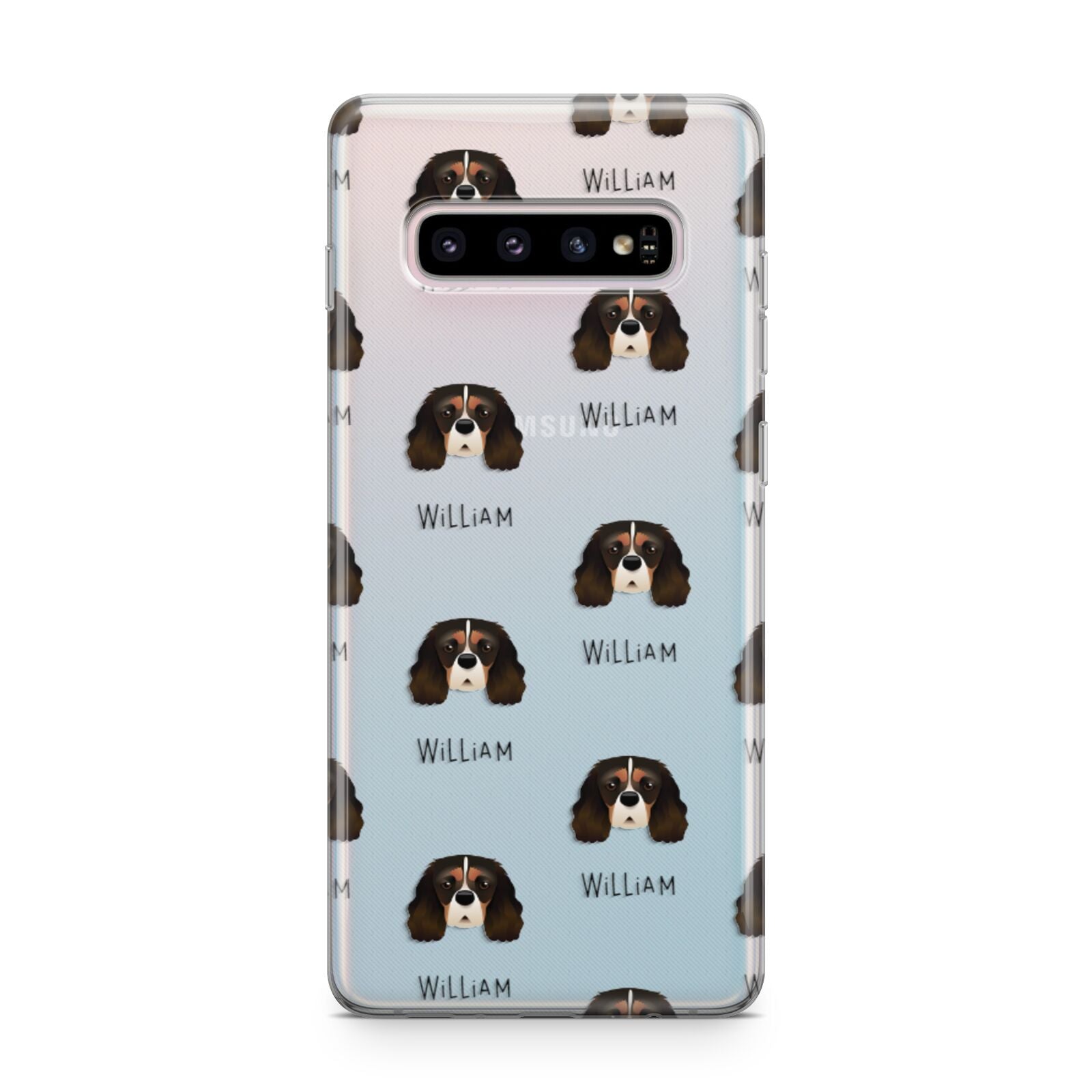 Cavalier King Charles Spaniel Icon with Name Samsung Galaxy S10 Plus Case