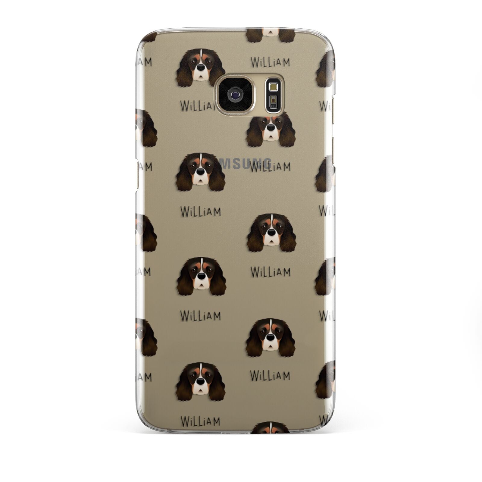 Cavalier King Charles Spaniel Icon with Name Samsung Galaxy S7 Edge Case
