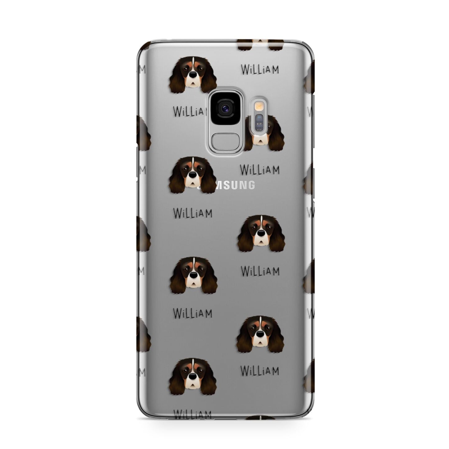 Cavalier King Charles Spaniel Icon with Name Samsung Galaxy S9 Case