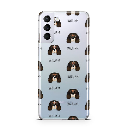 Cavalier King Charles Spaniel Icon with Name Samsung S21 Plus Phone Case