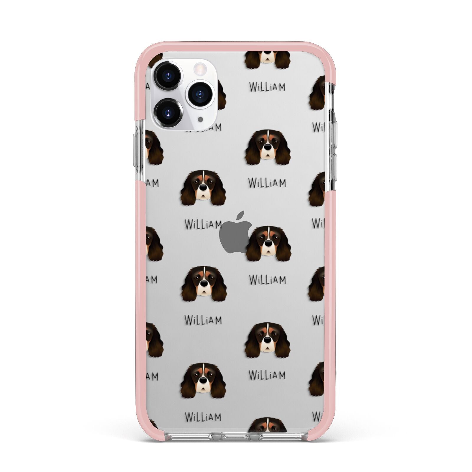 Cavalier King Charles Spaniel Icon with Name iPhone 11 Pro Max Impact Pink Edge Case