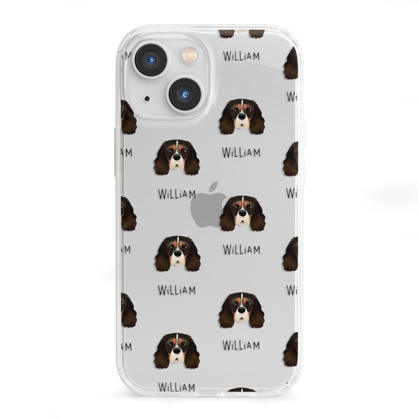 Cavalier King Charles Spaniel Icon with Name iPhone 13 Mini Clear Bumper Case