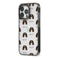 Cavalier King Charles Spaniel Icon with Name iPhone 13 Pro Black Impact Case Side Angle on Silver phone