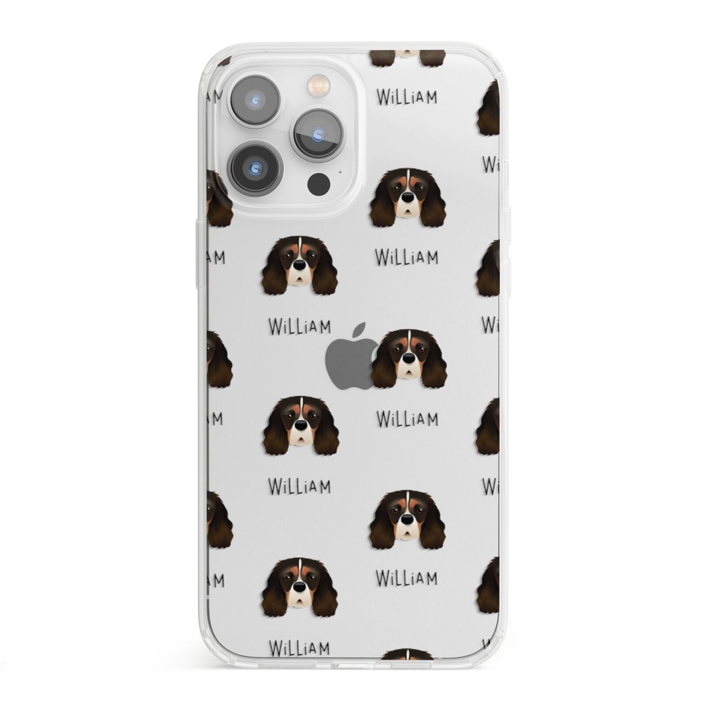 Cavalier King Charles Spaniel Icon with Name iPhone 13 Pro Max Clear Bumper Case