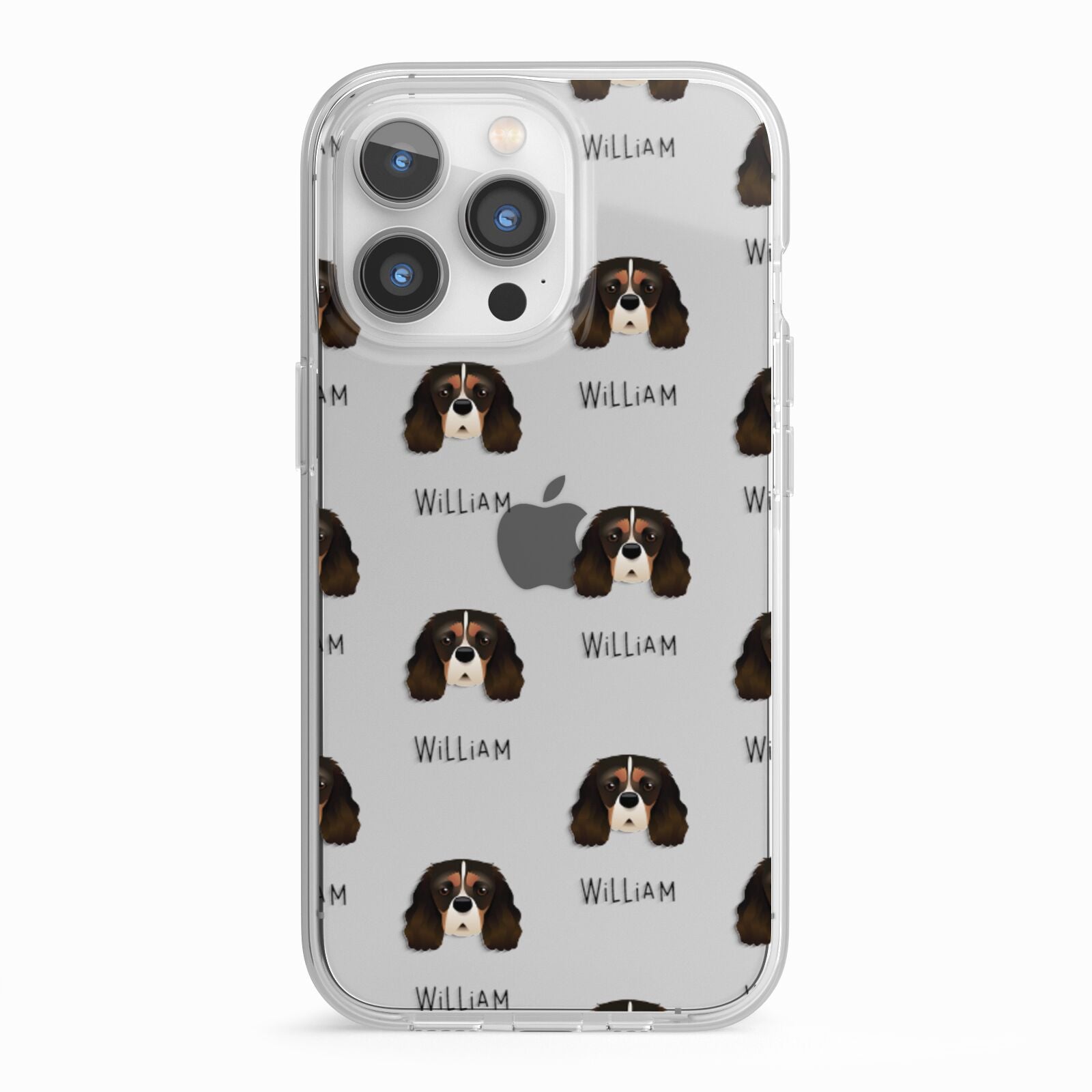 Cavalier King Charles Spaniel Icon with Name iPhone 13 Pro TPU Impact Case with White Edges