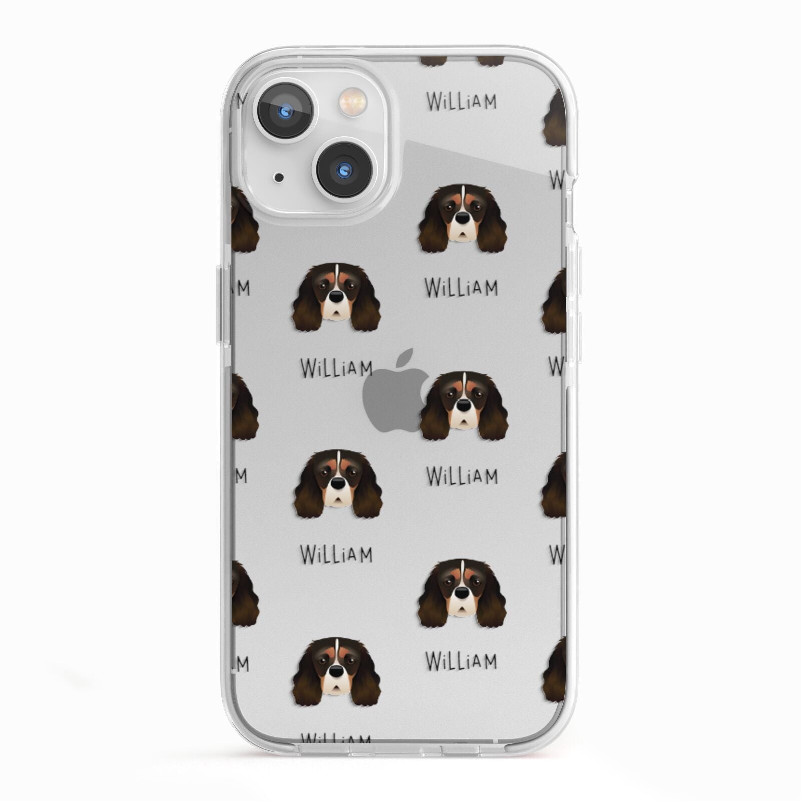 Cavalier King Charles Spaniel Icon with Name iPhone 13 TPU Impact Case with White Edges