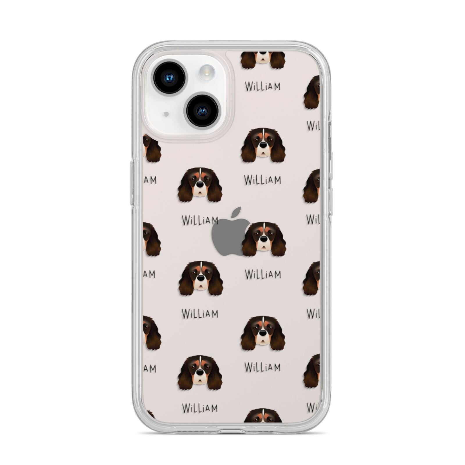 Cavalier King Charles Spaniel Icon with Name iPhone 14 Clear Tough Case Starlight