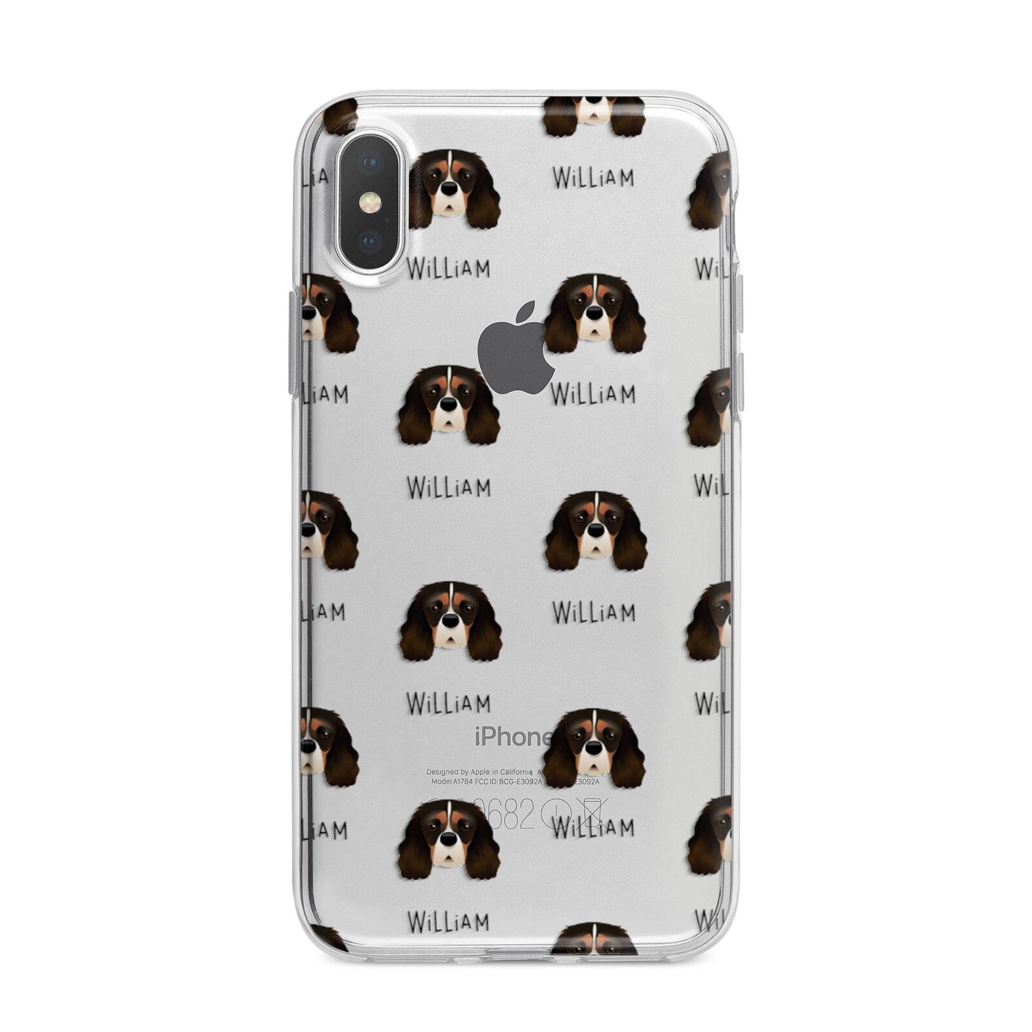 Cavalier King Charles Spaniel Icon with Name iPhone X Bumper Case on Silver iPhone Alternative Image 1