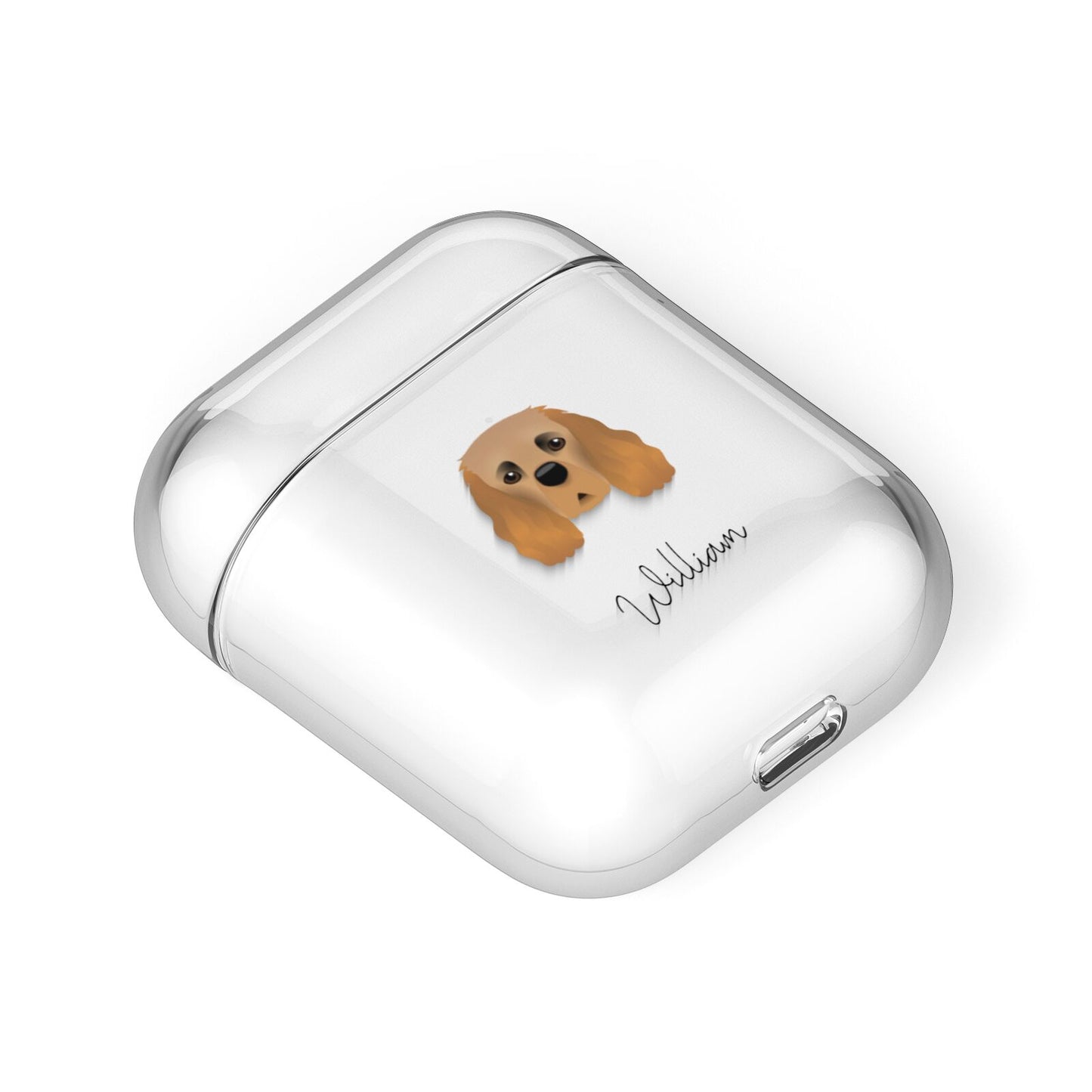 Cavalier King Charles Spaniel Personalised AirPods Case Laid Flat