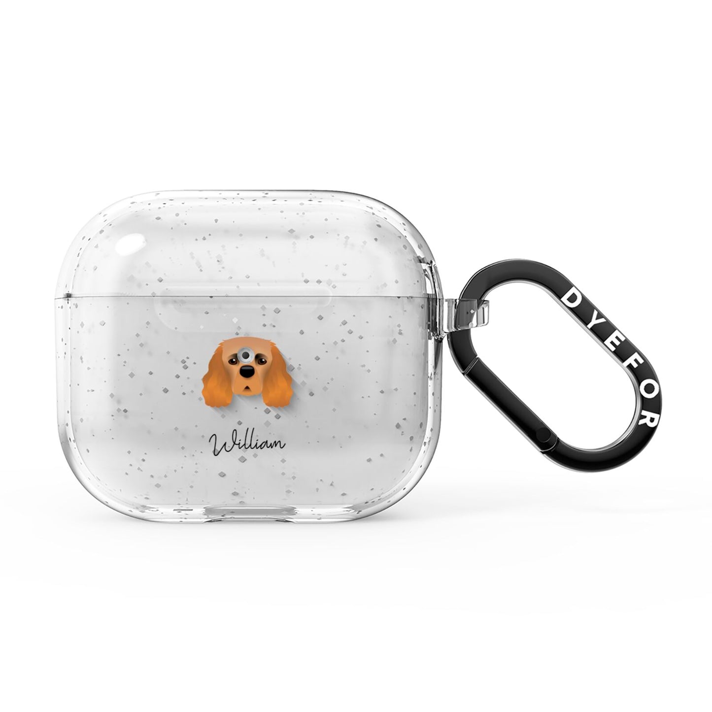 Cavalier King Charles Spaniel Personalised AirPods Glitter Case 3rd Gen