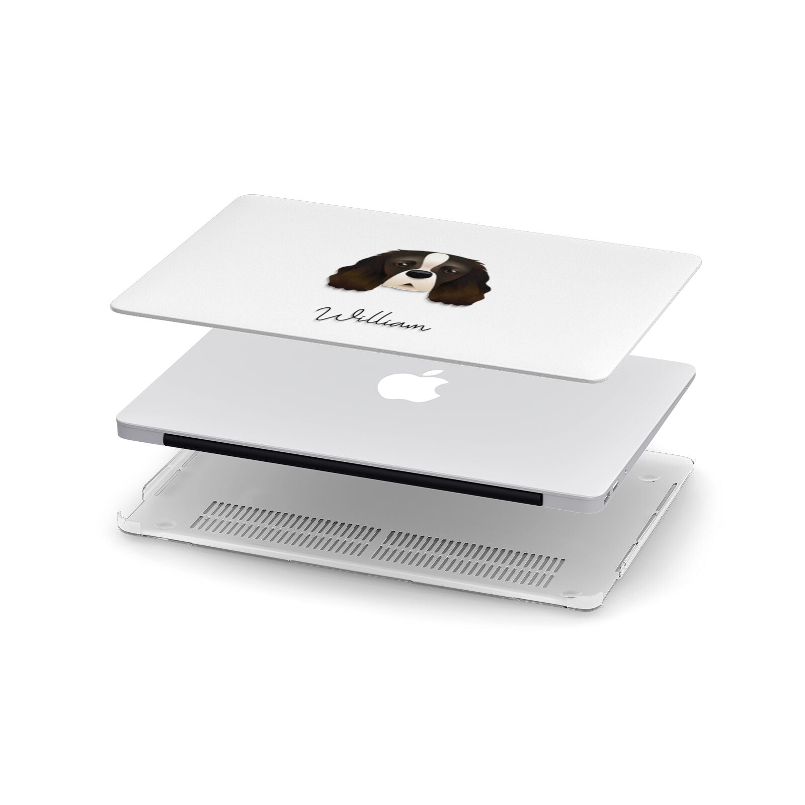Cavalier King Charles Spaniel Personalised Apple MacBook Case in Detail