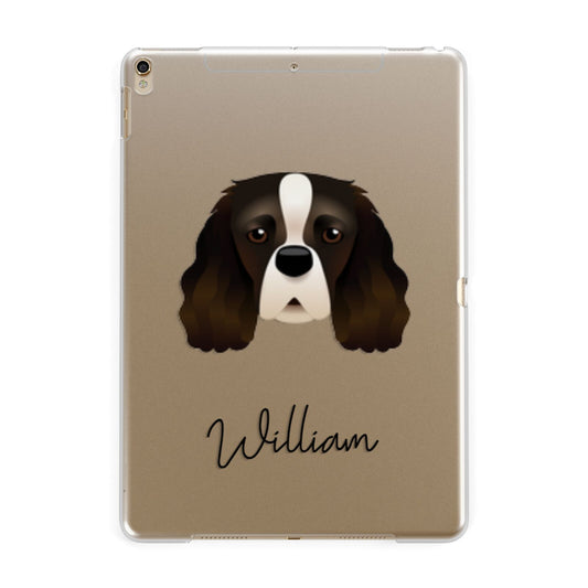 Cavalier King Charles Spaniel Personalised Apple iPad Gold Case