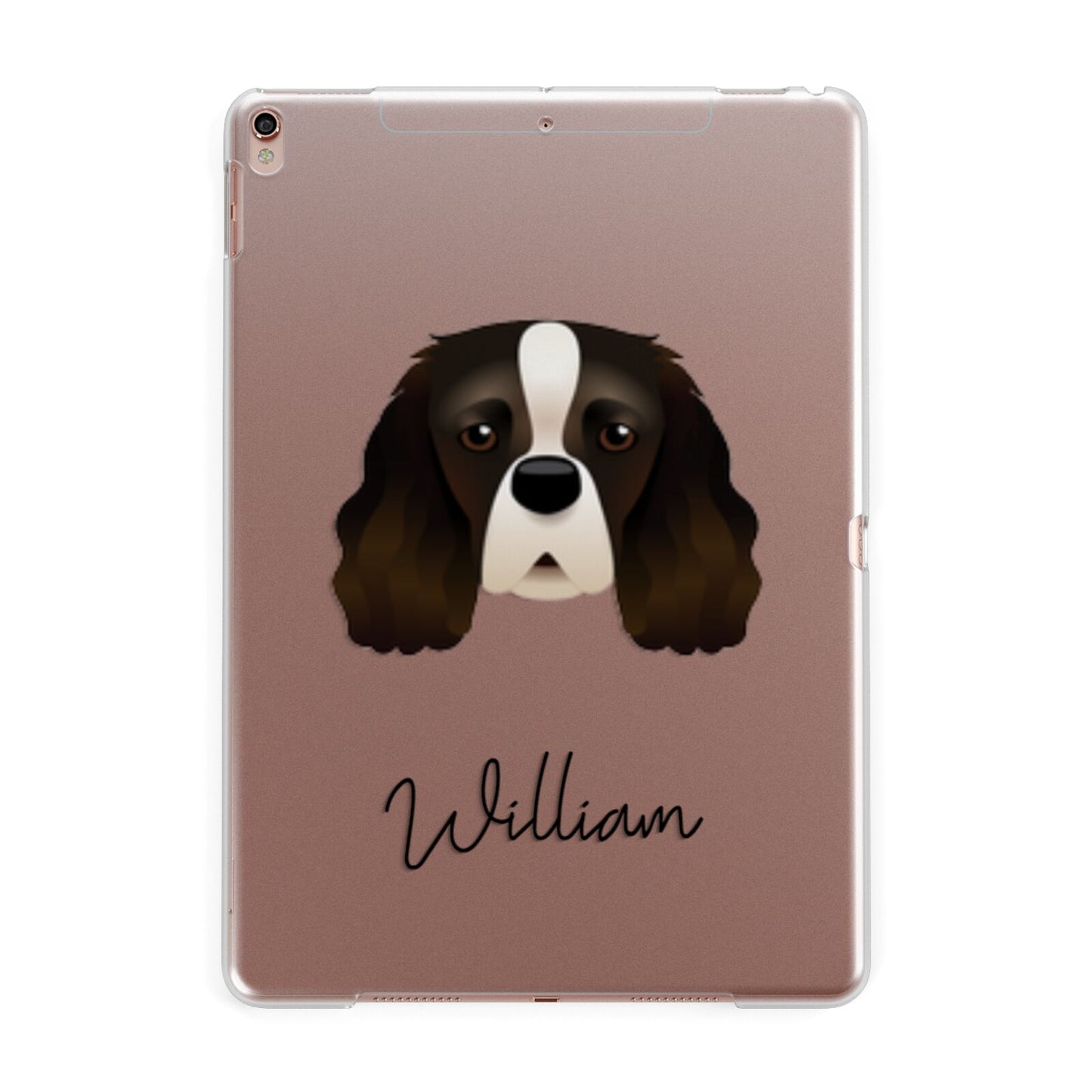 Cavalier King Charles Spaniel Personalised Apple iPad Rose Gold Case