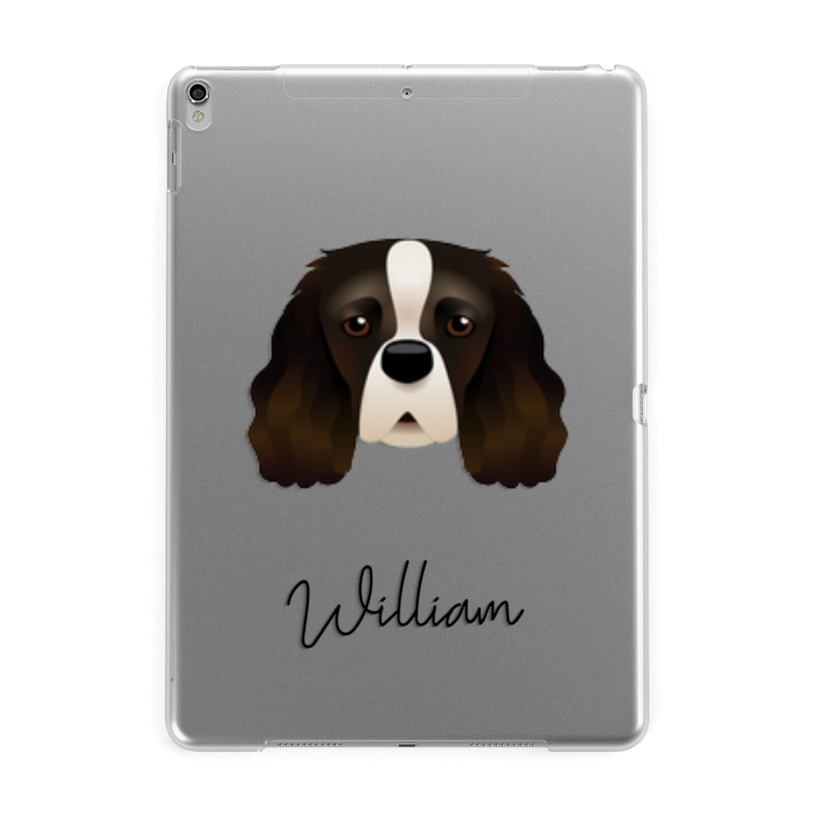 Cavalier King Charles Spaniel Personalised Apple iPad Silver Case