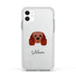 Cavalier King Charles Spaniel Personalised Apple iPhone 11 in White with White Impact Case