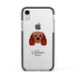 Cavalier King Charles Spaniel Personalised Apple iPhone XR Impact Case Black Edge on Silver Phone