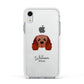 Cavalier King Charles Spaniel Personalised Apple iPhone XR Impact Case White Edge on Silver Phone