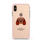 Cavalier King Charles Spaniel Personalised Apple iPhone Xs Impact Case Pink Edge on Gold Phone