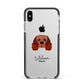Cavalier King Charles Spaniel Personalised Apple iPhone Xs Max Impact Case Black Edge on Silver Phone