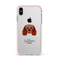 Cavalier King Charles Spaniel Personalised Apple iPhone Xs Max Impact Case Pink Edge on Silver Phone