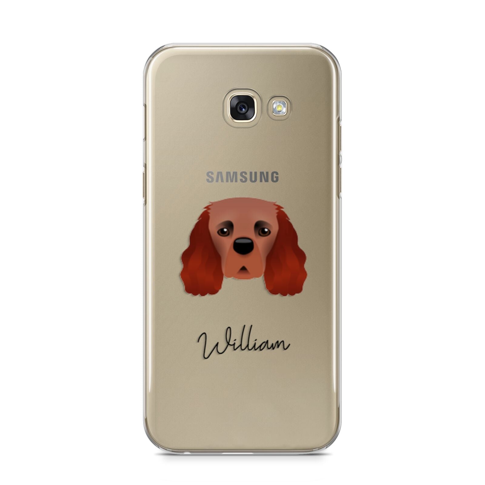 Cavalier King Charles Spaniel Personalised Samsung Galaxy A5 2017 Case on gold phone