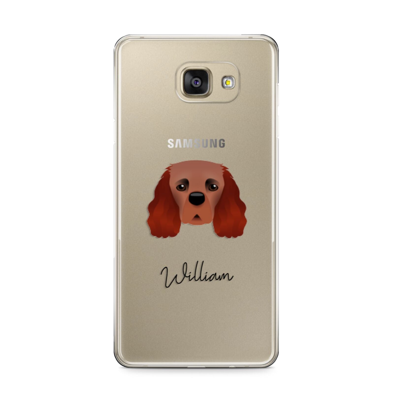 Cavalier King Charles Spaniel Personalised Samsung Galaxy A9 2016 Case on gold phone