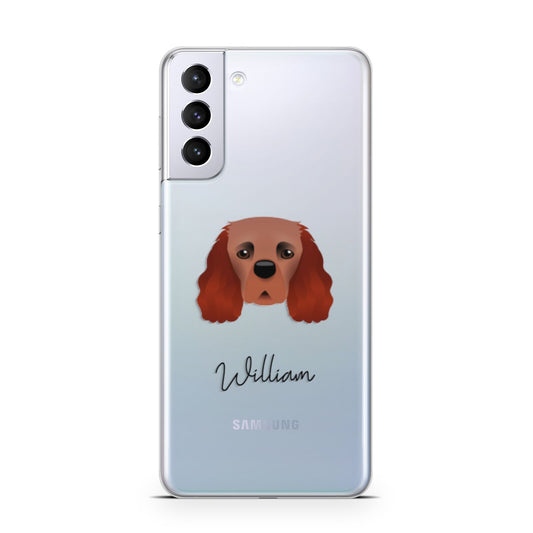 Cavalier King Charles Spaniel Personalised Samsung S21 Plus Phone Case