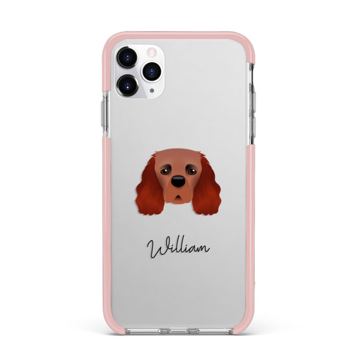 Cavalier King Charles Spaniel Personalised iPhone 11 Pro Max Impact Pink Edge Case