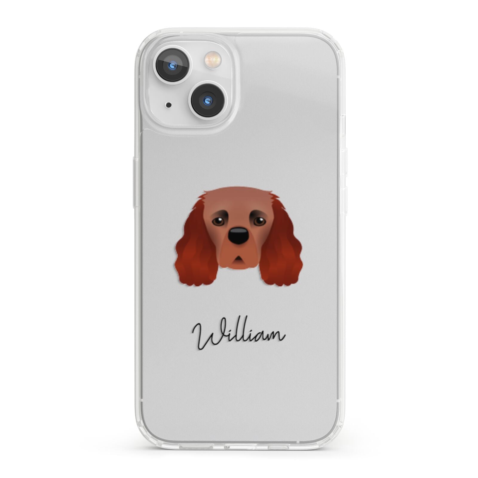 Cavalier King Charles Spaniel Personalised iPhone 13 Clear Bumper Case