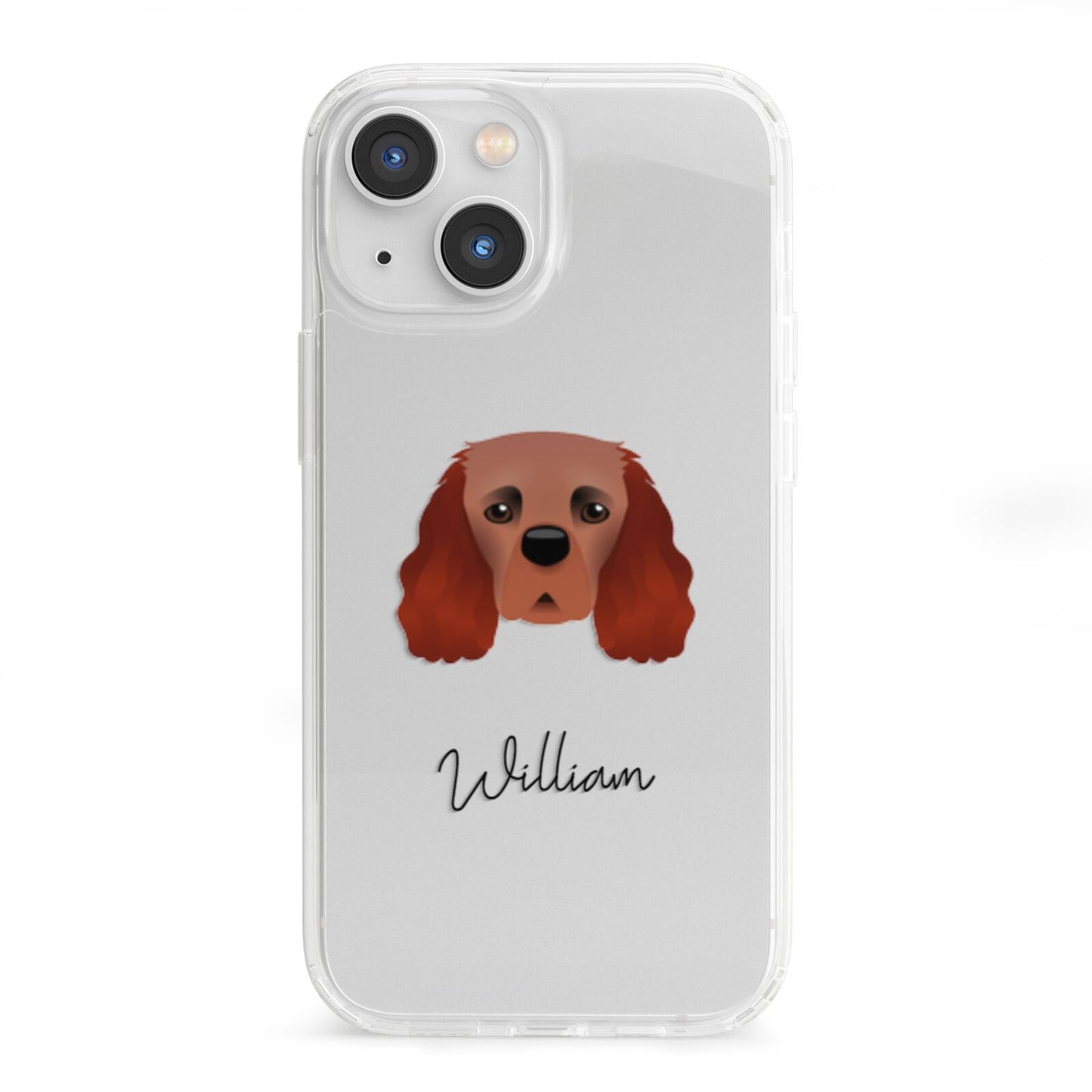 Cavalier King Charles Spaniel Personalised iPhone 13 Mini Clear Bumper Case