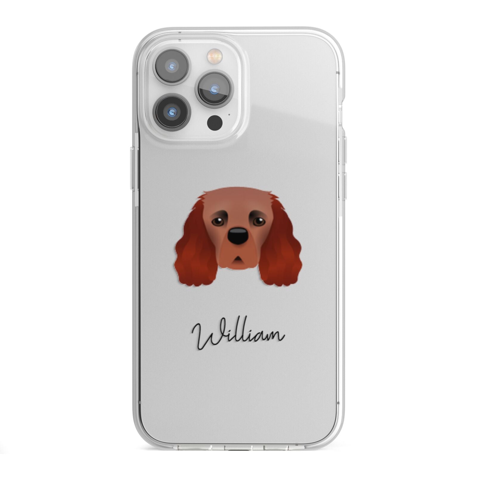 Cavalier King Charles Spaniel Personalised iPhone 13 Pro Max TPU Impact Case with White Edges
