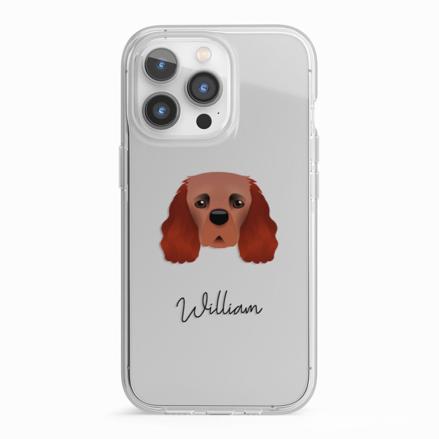Cavalier King Charles Spaniel Personalised iPhone 13 Pro TPU Impact Case with White Edges