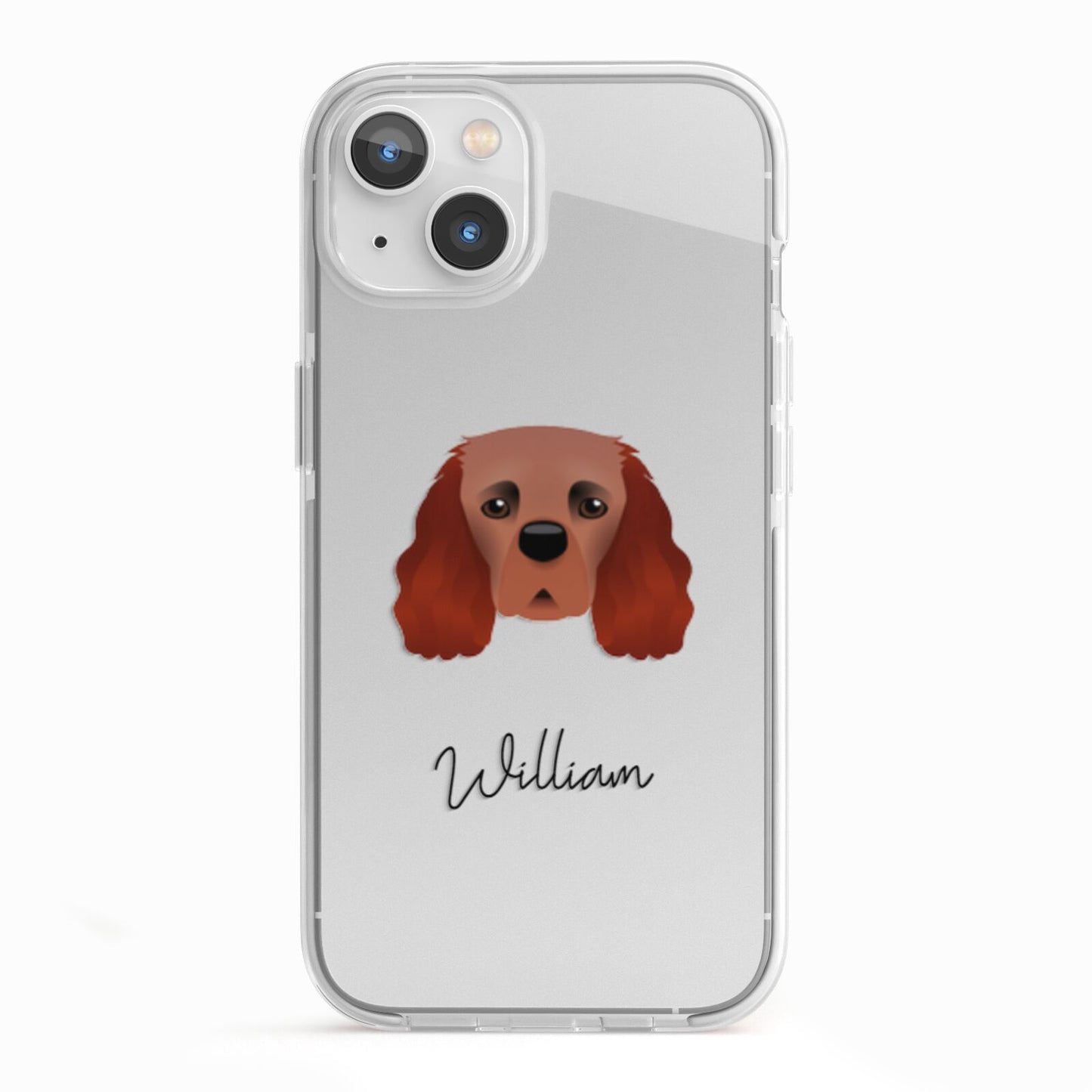 Cavalier King Charles Spaniel Personalised iPhone 13 TPU Impact Case with White Edges