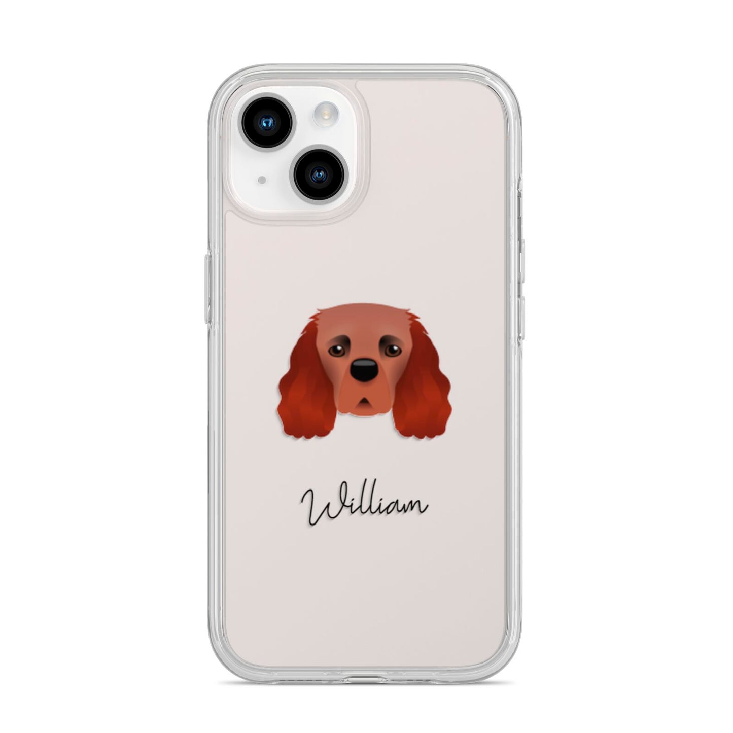 Cavalier King Charles Spaniel Personalised iPhone 14 Clear Tough Case Starlight