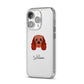 Cavalier King Charles Spaniel Personalised iPhone 14 Pro Clear Tough Case Silver Angled Image