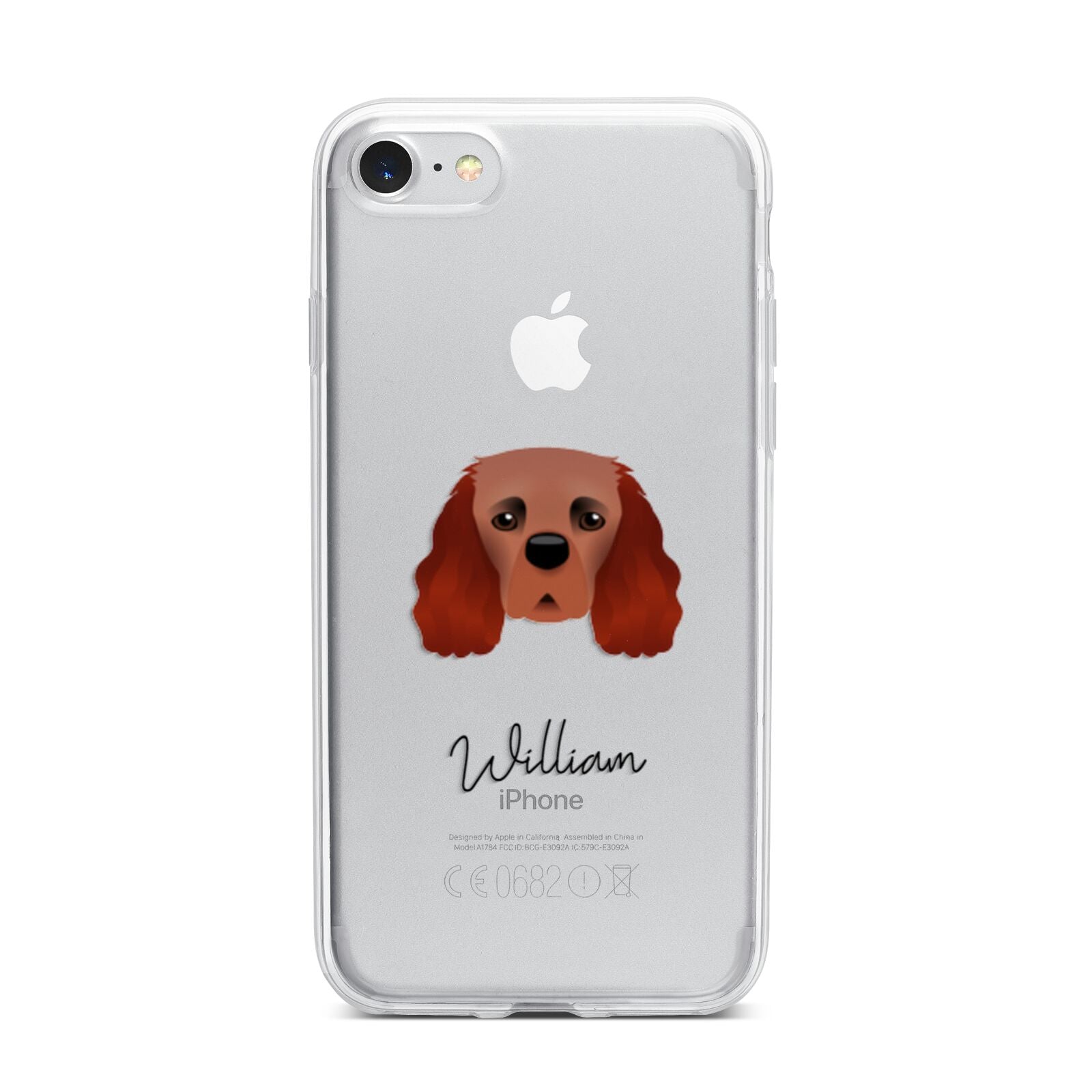 Cavalier King Charles Spaniel Personalised iPhone 7 Bumper Case on Silver iPhone