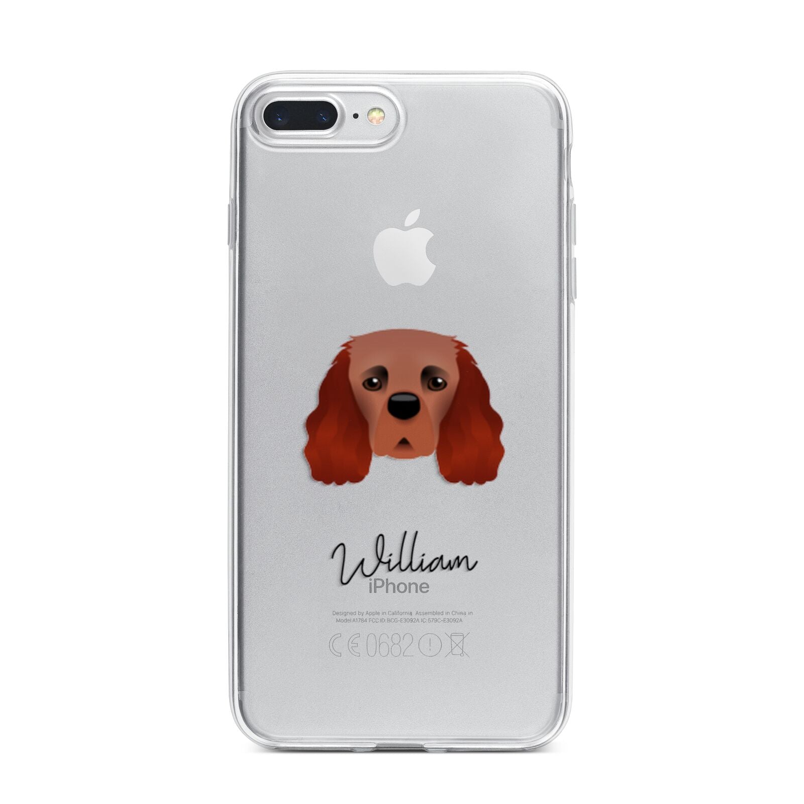 Cavalier King Charles Spaniel Personalised iPhone 7 Plus Bumper Case on Silver iPhone