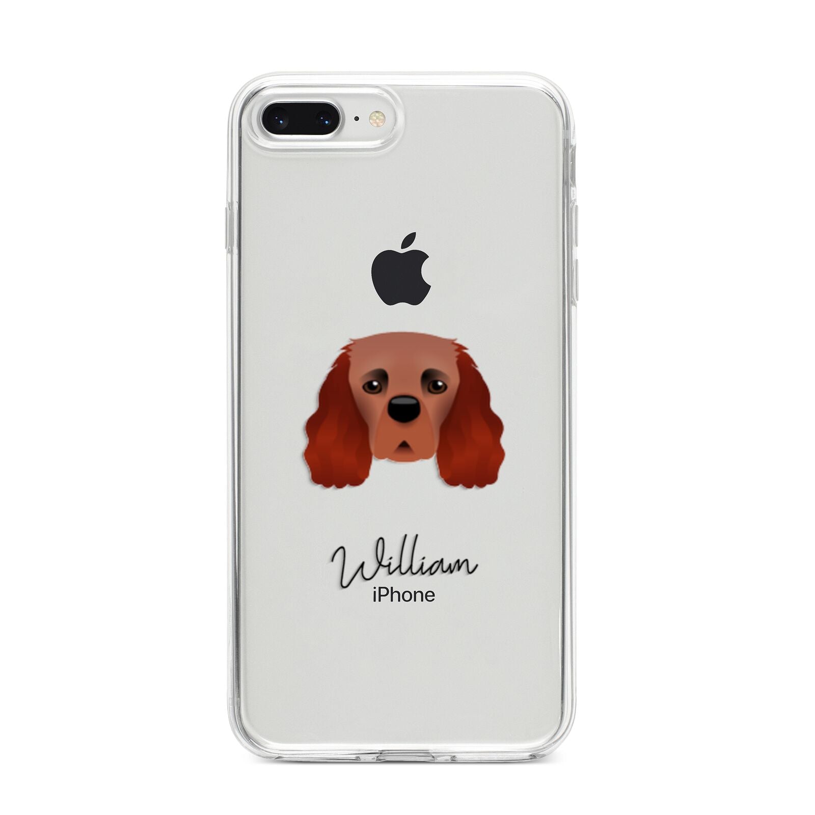 Cavalier King Charles Spaniel Personalised iPhone 8 Plus Bumper Case on Silver iPhone