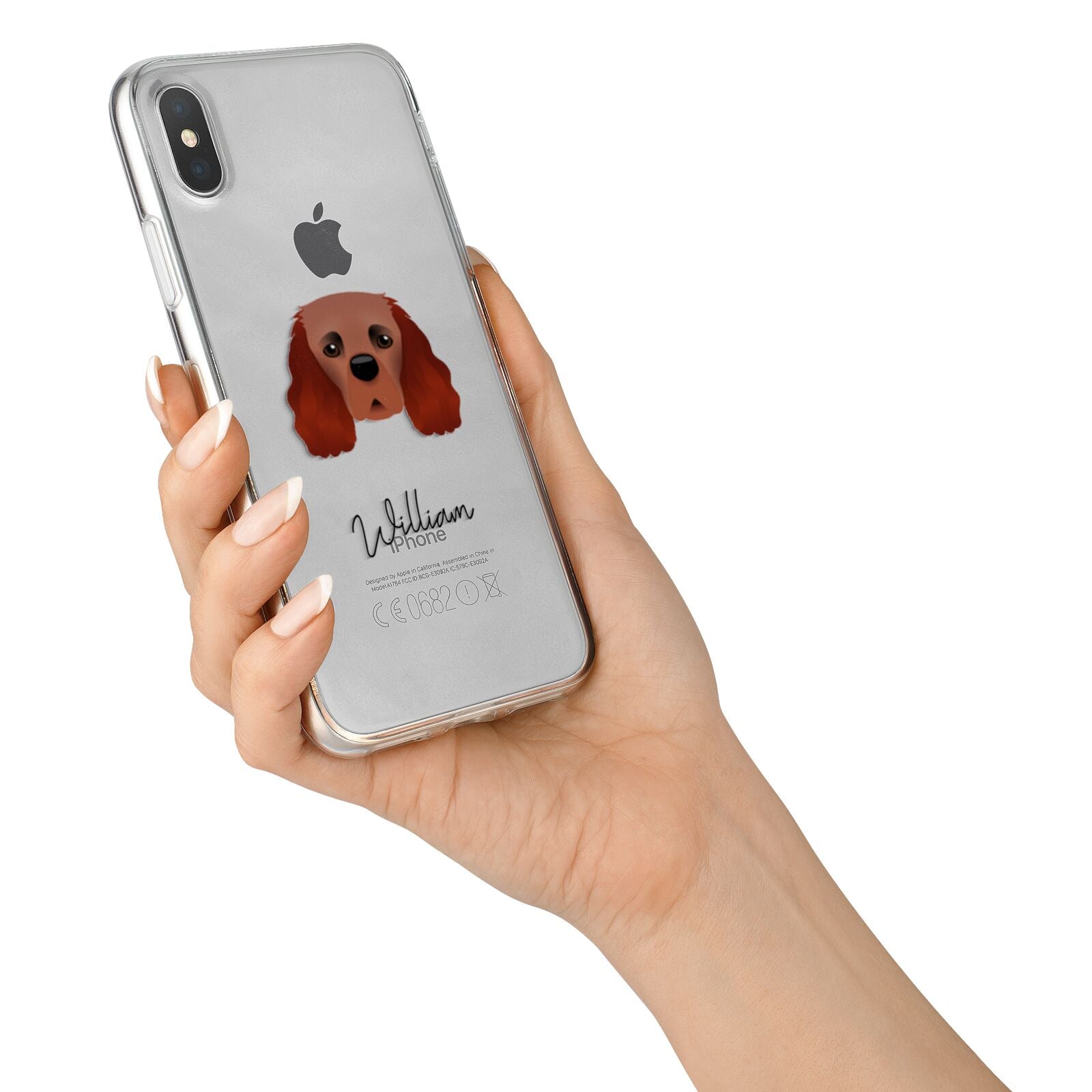 Cavalier King Charles Spaniel Personalised iPhone X Bumper Case on Silver iPhone Alternative Image 2