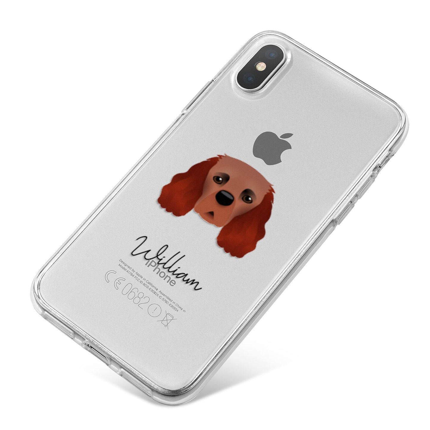 Cavalier King Charles Spaniel Personalised iPhone X Bumper Case on Silver iPhone