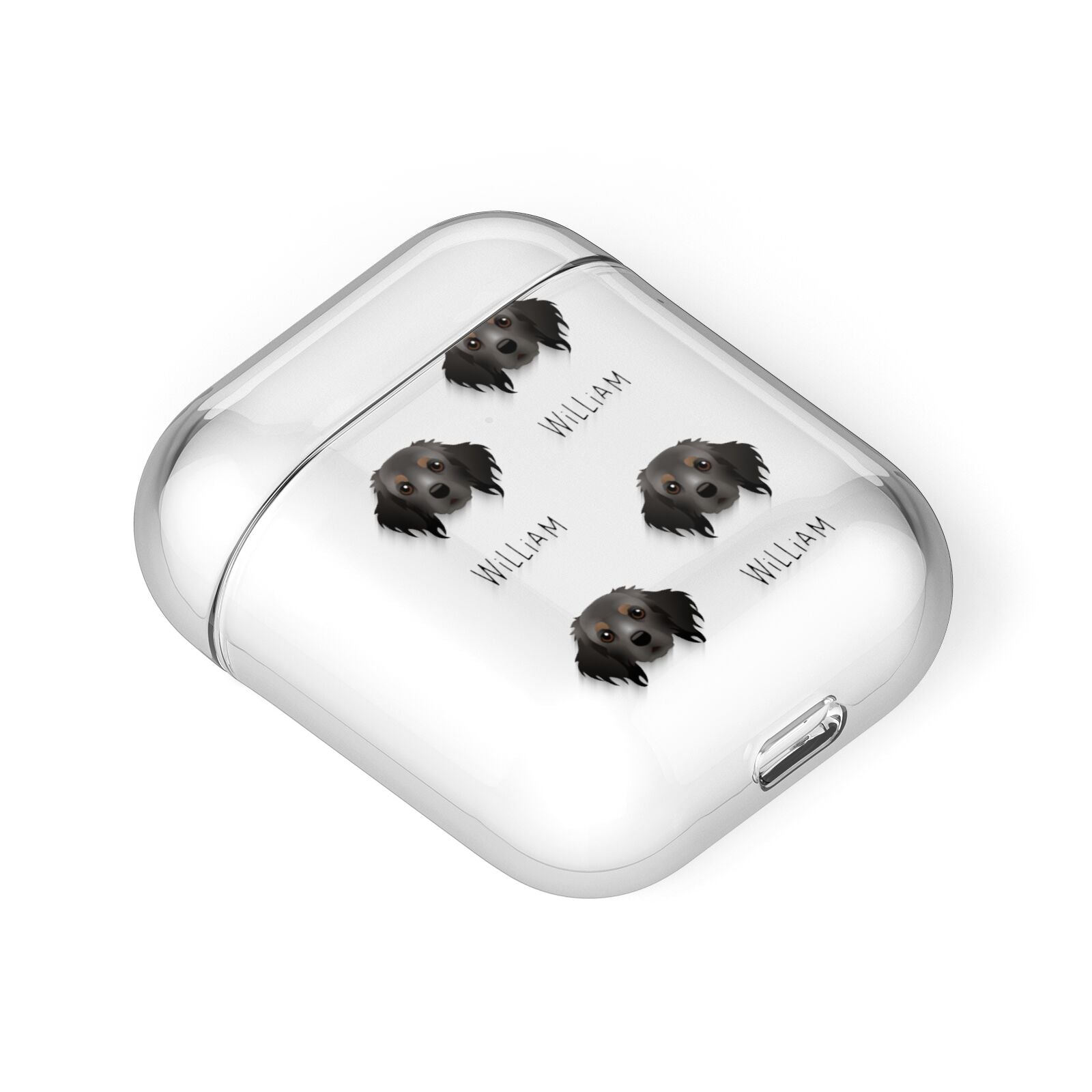 Cavapom Icon with Name AirPods Case Laid Flat