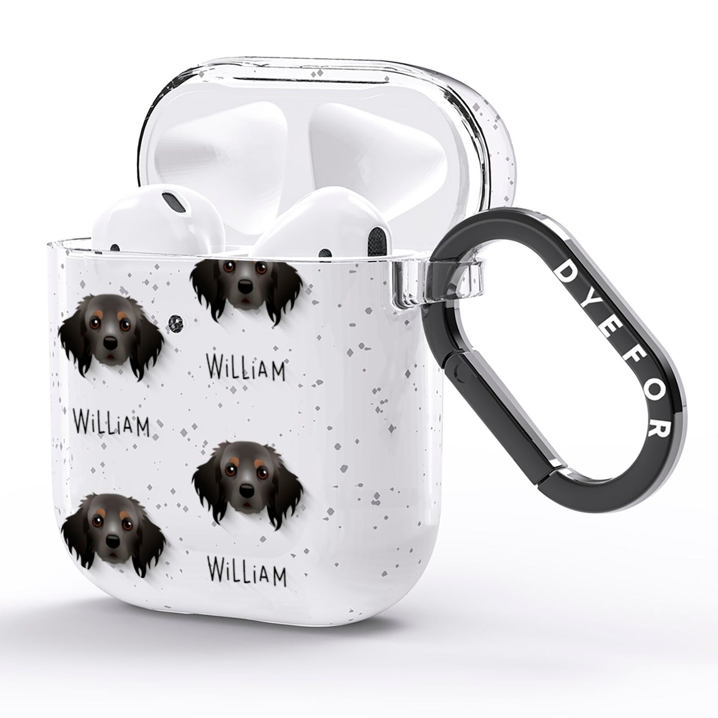 Cavapom Icon with Name AirPods Glitter Case Side Image