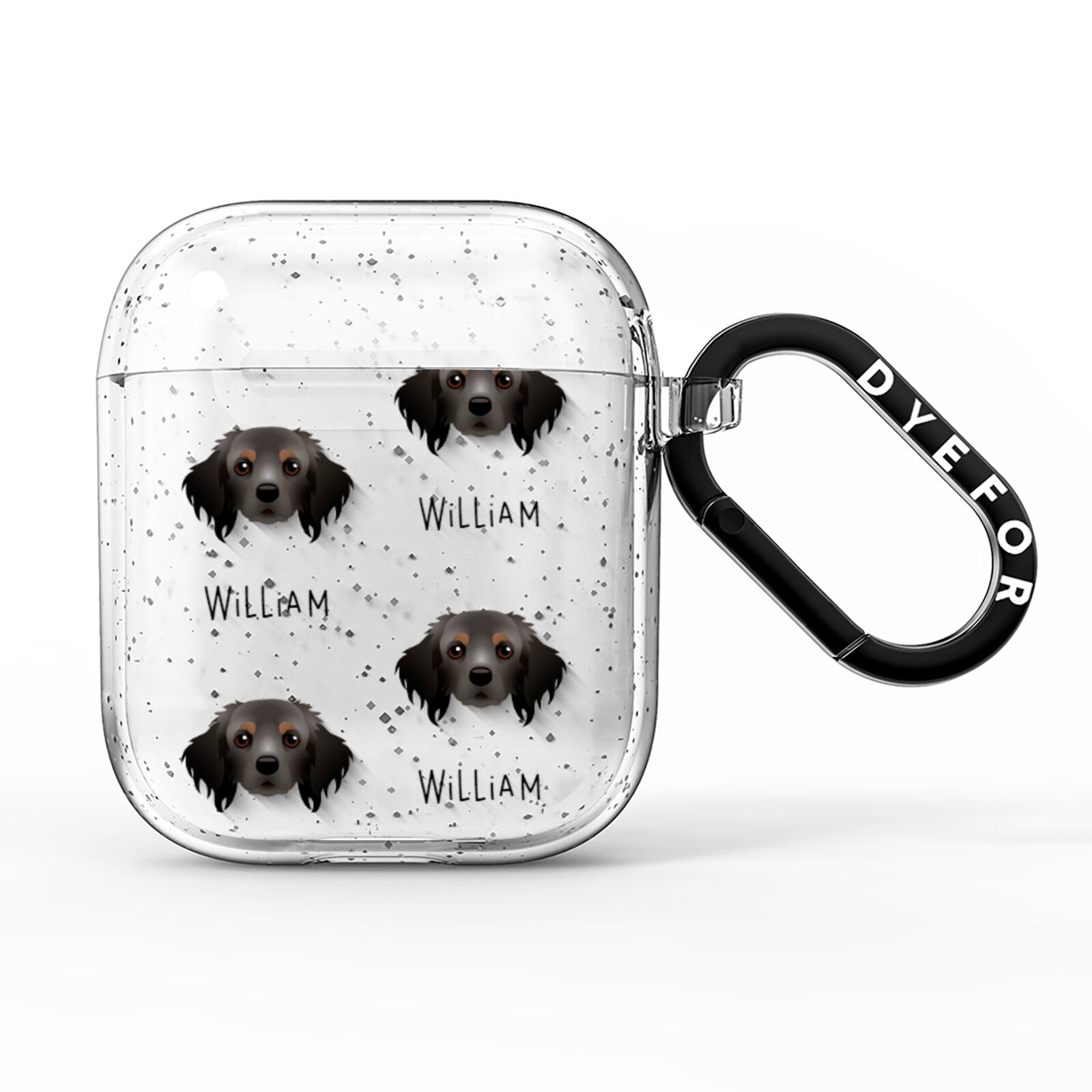 Cavapom Icon with Name AirPods Glitter Case